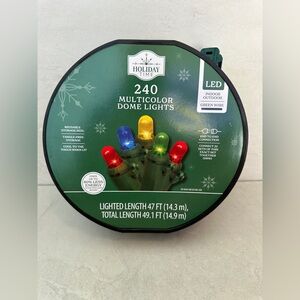 Holiday Time - 240 Multicolor Dome LED String Lights Green Wire NEW